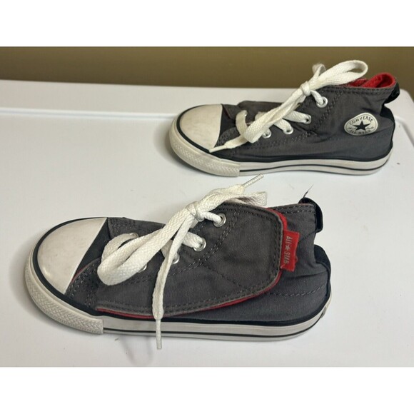 Converse All Star Chuck Taylor Toddler Shoes Size 9 Hook And Loop Gray High Top - Picture 3 of 9